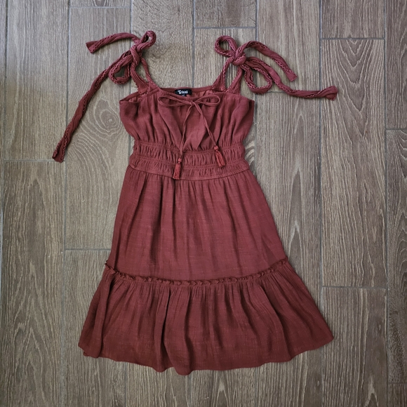 Trixxi Women's Smocked Waist Mini Dress - Picture 2 of 3